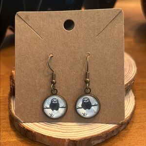 Hand Crafted Black and White Sloth Earrings